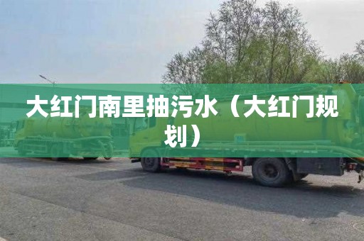 大红门南里抽污水（大红门规划）