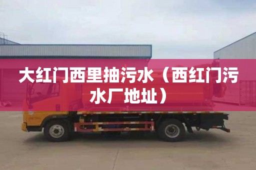 大红门西里抽污水（西红门污水厂地址）