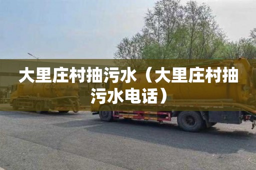 大里庄村抽污水（大里庄村抽污水电话）