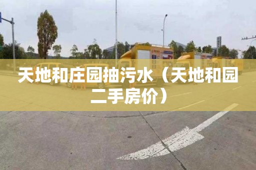 天地和庄园抽污水（天地和园二手房价）