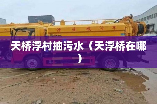 天桥浮村抽污水（天浮桥在哪）