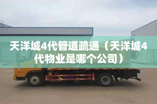 天洋城4代管道疏通（天洋城4代物业是哪个公司）