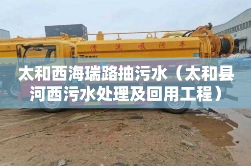 太和西海瑞路抽污水（太和县河西污水处理及回用工程）
