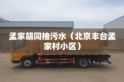 孟家胡同抽污水（北京丰台孟家村小区）