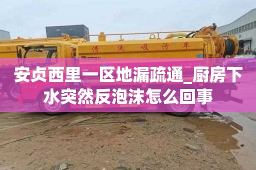安贞西里一区地漏疏通_厨房下水突然反泡沫怎么回事