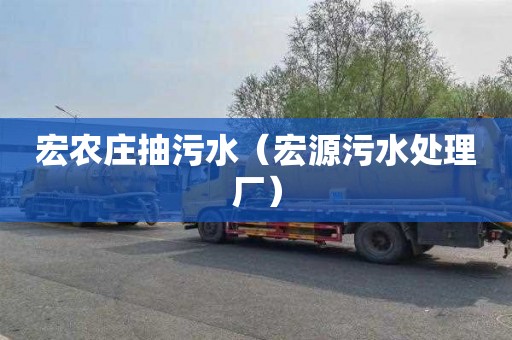 宏农庄抽污水（宏源污水处理厂）