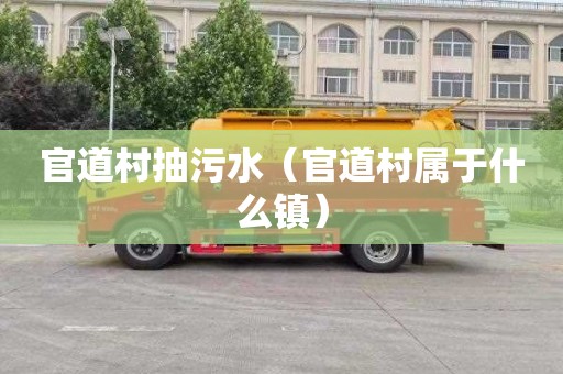 官道村抽污水（官道村属于什么镇）