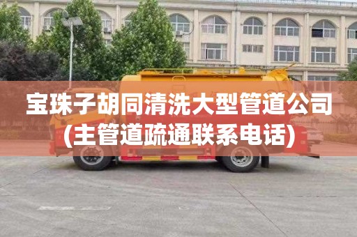 宝珠子胡同清洗大型管道公司(主管道疏通联系电话)