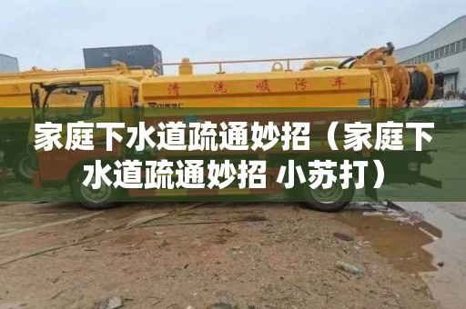 家庭下水道疏通妙招（家庭下水道疏通妙招 小苏打）