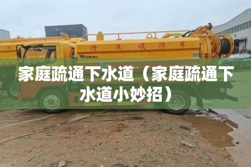 家庭疏通下水道（家庭疏通下水道小妙招）