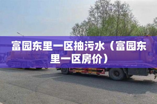 富园东里一区抽污水（富园东里一区房价）