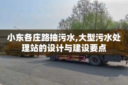 小东各庄路抽污水,大型污水处理站的设计与建设要点