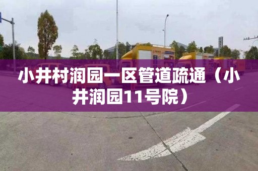 小井村润园一区管道疏通（小井润园11号院）