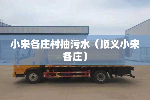 小宋各庄村抽污水（顺义小宋各庄）
