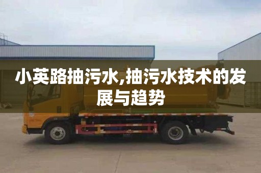 小英路抽污水,抽污水技术的发展与趋势