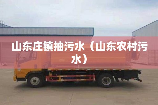 山东庄镇抽污水（山东农村污水）