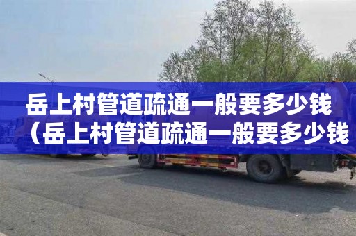 岳上村管道疏通一般要多少钱（岳上村管道疏通一般要多少钱一次）