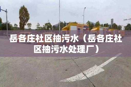 岳各庄社区抽污水（岳各庄社区抽污水处理厂）