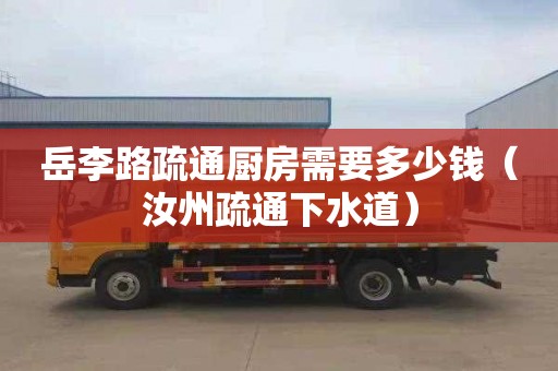 岳李路疏通厨房需要多少钱（汝州疏通下水道）