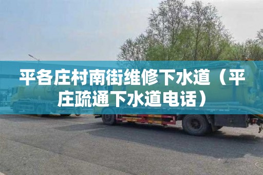 平各庄村南街维修下水道（平庄疏通下水道电话）