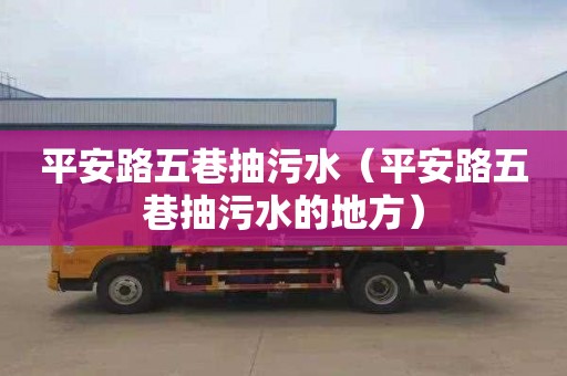 平安路五巷抽污水（平安路五巷抽污水的地方）