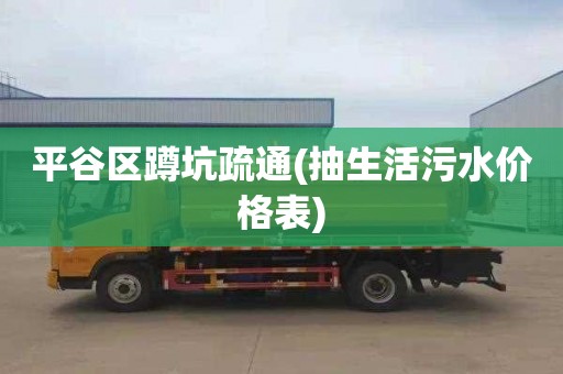 平谷区蹲坑疏通(抽生活污水价格表)