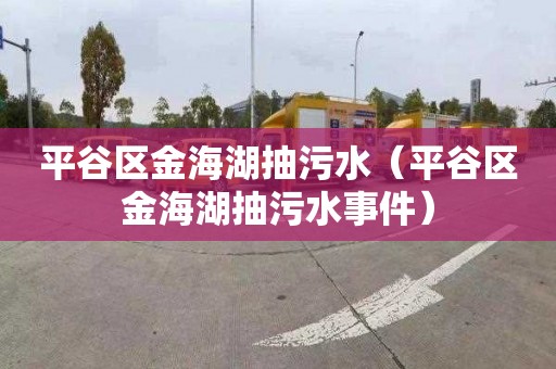 平谷区金海湖抽污水（平谷区金海湖抽污水事件）