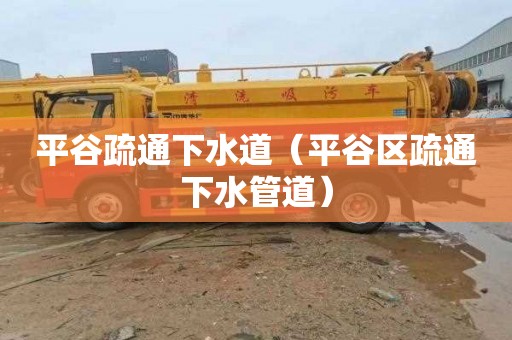 平谷疏通下水道（平谷区疏通下水管道）