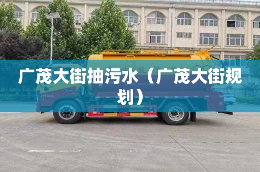 广茂大街抽污水（广茂大街规划）
