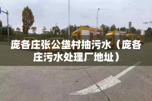 庞各庄张公垡村抽污水（庞各庄污水处理厂地址）