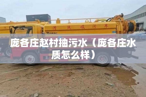 庞各庄赵村抽污水（庞各庄水质怎么样）