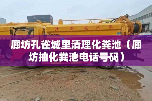 廊坊孔雀城里清理化粪池（廊坊抽化粪池电话号码）