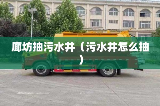 廊坊抽污水井（污水井怎么抽）
