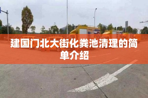 建国门北大街化粪池清理的简单介绍