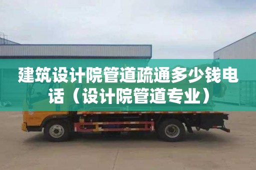 建筑设计院管道疏通多少钱电话（设计院管道专业）