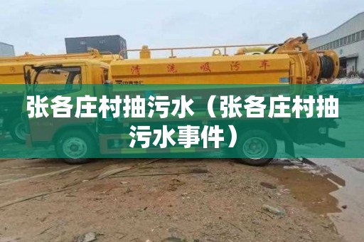 张各庄村抽污水（张各庄村抽污水事件）
