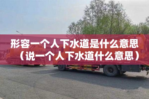形容一个人下水道是什么意思（说一个人下水道什么意思）