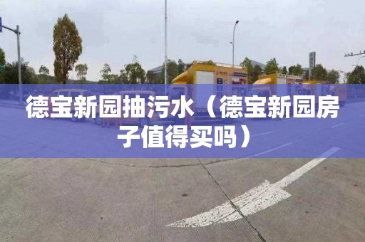 德宝新园抽污水（德宝新园房子值得买吗）