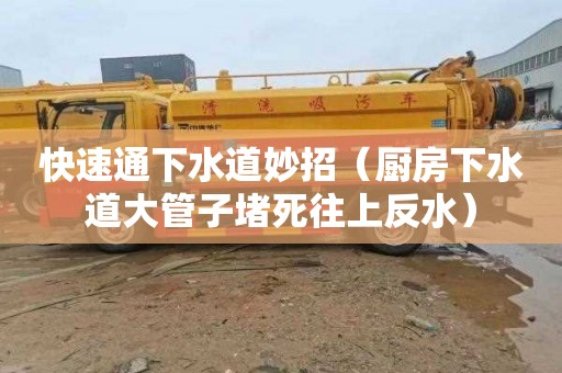快速通下水道妙招（厨房下水道大管子堵死往上反水）