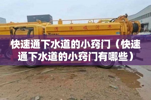 快速通下水道的小窍门（快速通下水道的小窍门有哪些）