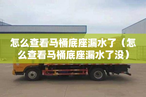 怎么查看马桶底座漏水了（怎么查看马桶底座漏水了没）