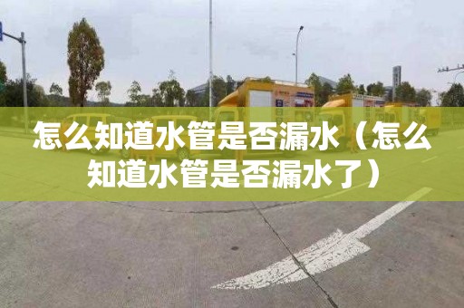 怎么知道水管是否漏水（怎么知道水管是否漏水了）