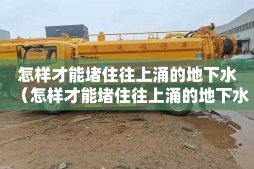 怎样才能堵住往上涌的地下水（怎样才能堵住往上涌的地下水管道）