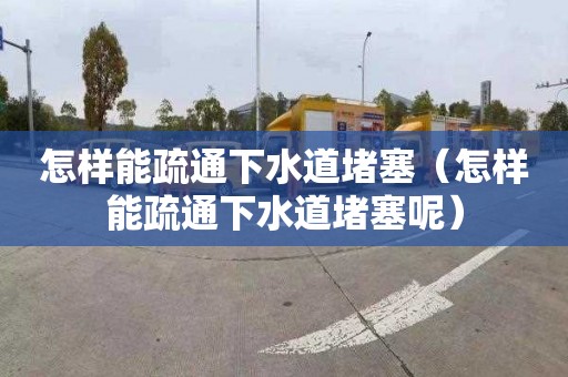 怎样能疏通下水道堵塞（怎样能疏通下水道堵塞呢）