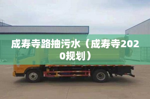 成寿寺路抽污水（成寿寺2020规划）