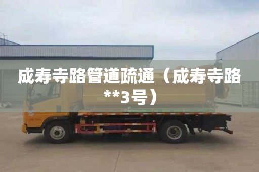 成寿寺路管道疏通（成寿寺路**3号）