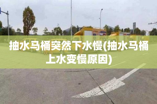 抽水马桶突然下水慢(抽水马桶上水变慢原因)