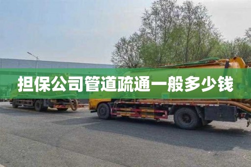 担保公司管道疏通一般多少钱