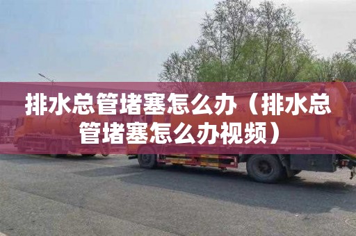 排水总管堵塞怎么办（排水总管堵塞怎么办视频）