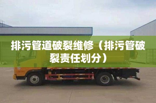 排污管道破裂维修（排污管破裂责任划分）